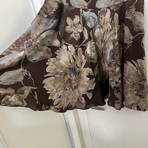 Ralph Lauren Silk Floral Midi Knee Length Skirt Size 12 - Picture 1 of 8